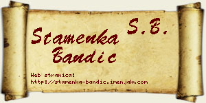 Stamenka Bandić vizit kartica